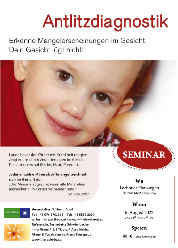 Antlitzdiagnostik - Seminar in Elbigenalp (A)