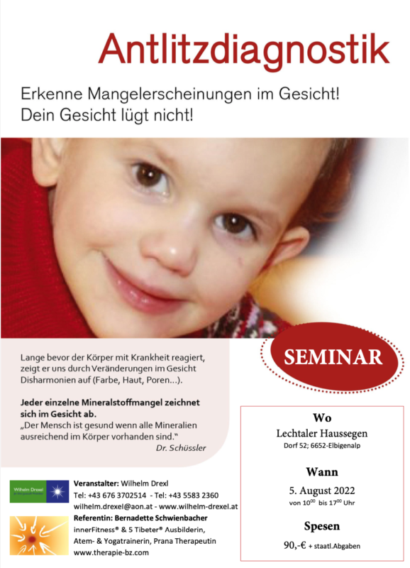 Antlitzdiagnostik - Seminar in Elbigenalp (A)